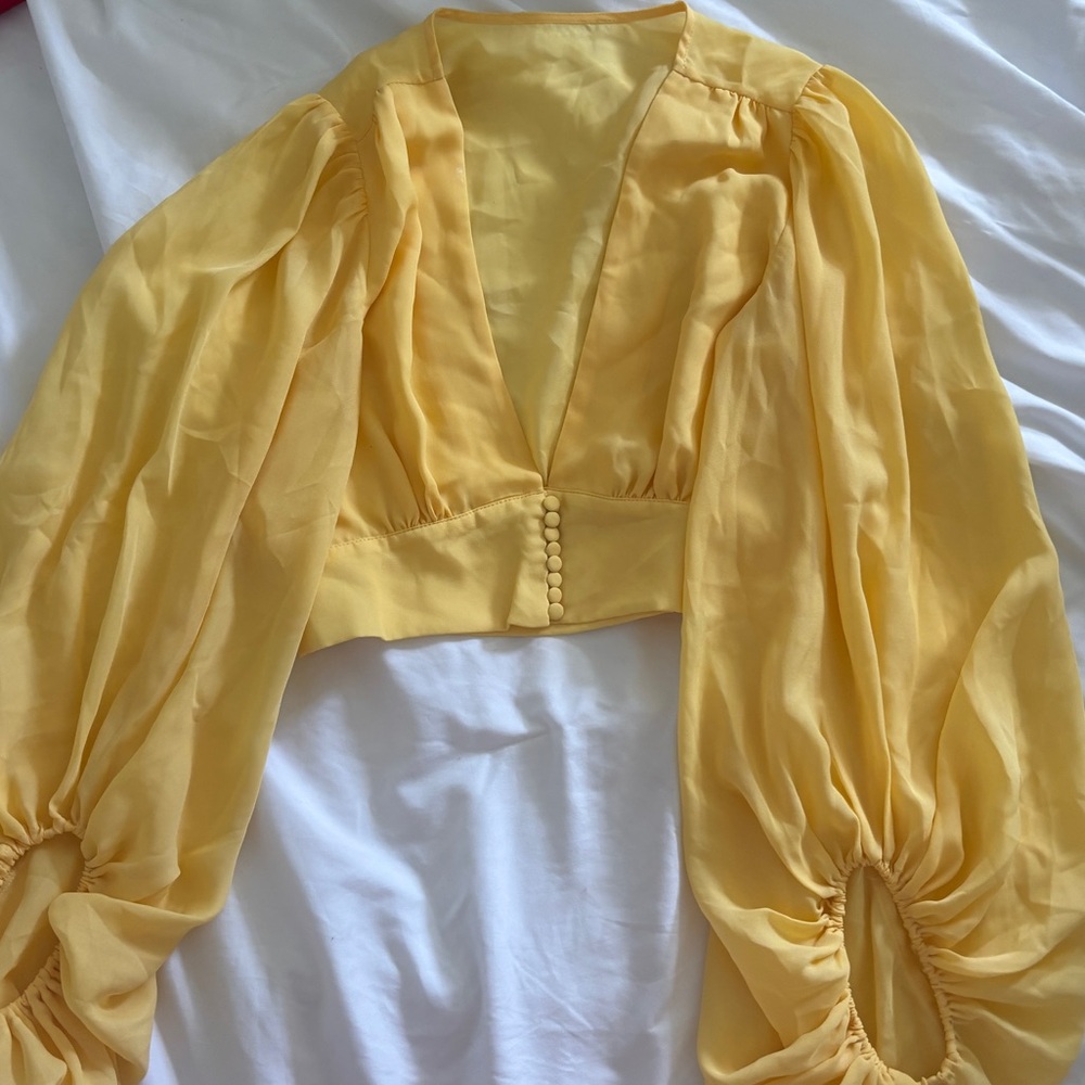 Elegant Yellow Chiffon Blouse